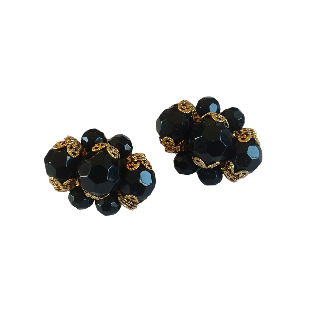 Vintage Joan Rivers Statement Beaded Clip On Earrings‎
